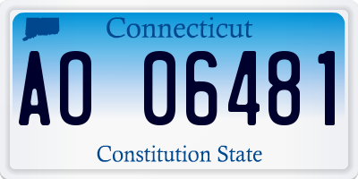 CT license plate AO06481