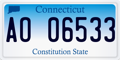 CT license plate AO06533
