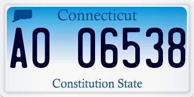 CT license plate AO06538