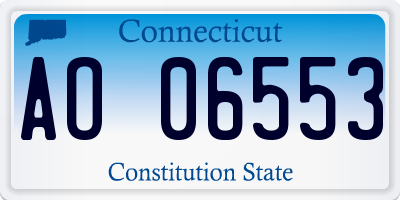 CT license plate AO06553