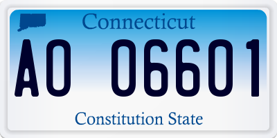 CT license plate AO06601