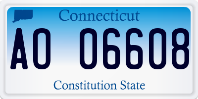CT license plate AO06608