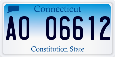 CT license plate AO06612