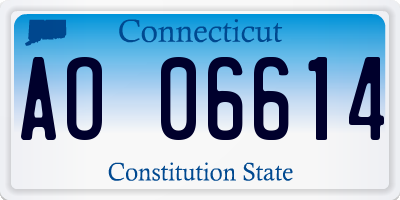 CT license plate AO06614