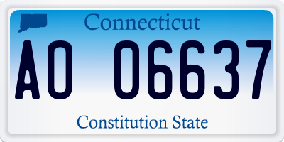 CT license plate AO06637