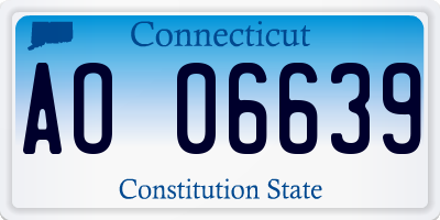 CT license plate AO06639