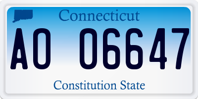 CT license plate AO06647