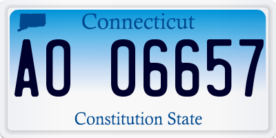 CT license plate AO06657