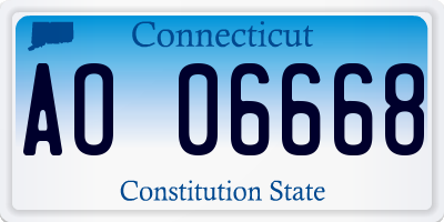 CT license plate AO06668