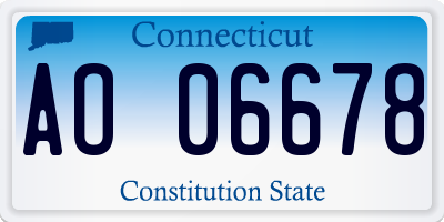 CT license plate AO06678