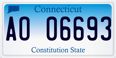 CT license plate AO06693