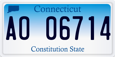 CT license plate AO06714