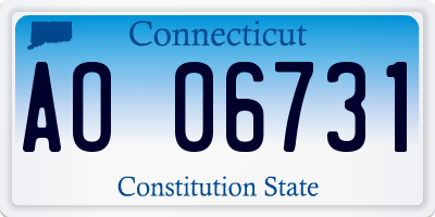CT license plate AO06731