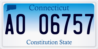 CT license plate AO06757