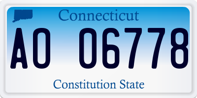 CT license plate AO06778