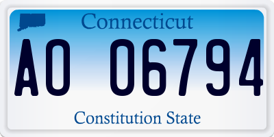 CT license plate AO06794