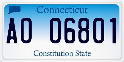 CT license plate AO06801