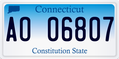 CT license plate AO06807