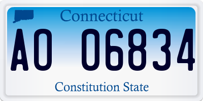 CT license plate AO06834