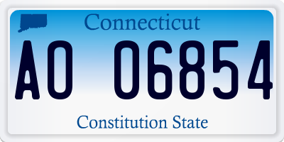 CT license plate AO06854