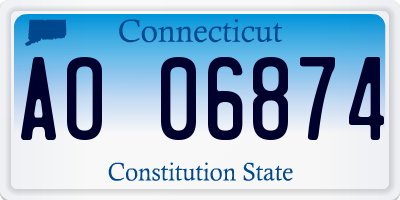 CT license plate AO06874