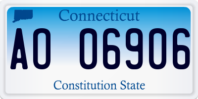 CT license plate AO06906