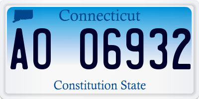 CT license plate AO06932