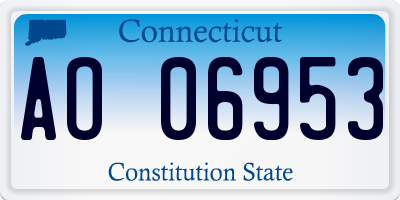 CT license plate AO06953