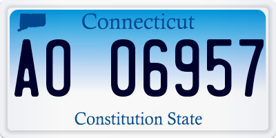 CT license plate AO06957