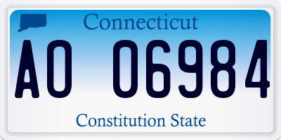 CT license plate AO06984