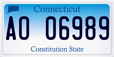 CT license plate AO06989