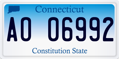 CT license plate AO06992