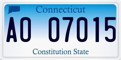 CT license plate AO07015