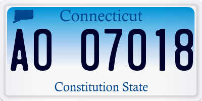 CT license plate AO07018