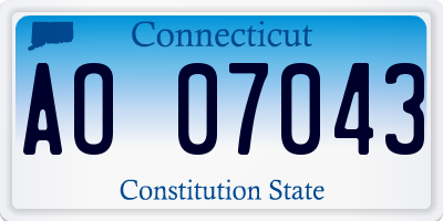 CT license plate AO07043
