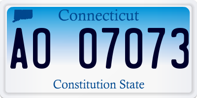 CT license plate AO07073