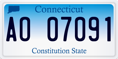 CT license plate AO07091