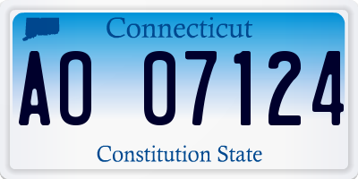CT license plate AO07124