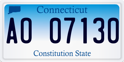 CT license plate AO07130
