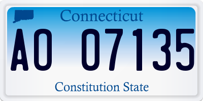 CT license plate AO07135