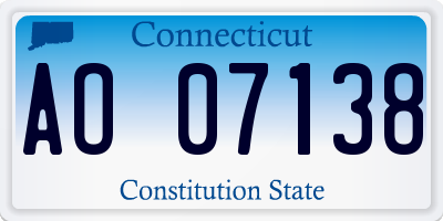 CT license plate AO07138