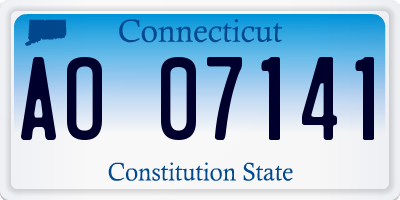 CT license plate AO07141