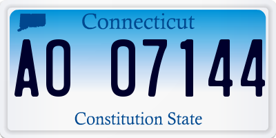 CT license plate AO07144