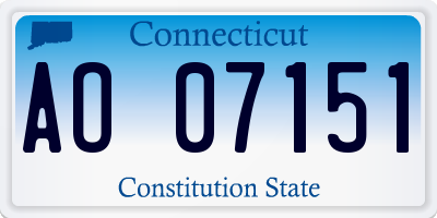 CT license plate AO07151