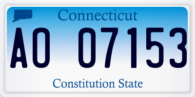 CT license plate AO07153