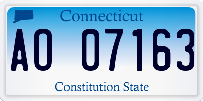 CT license plate AO07163