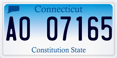 CT license plate AO07165