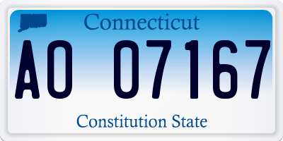 CT license plate AO07167
