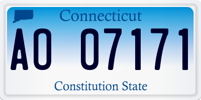CT license plate AO07171