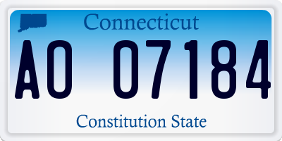 CT license plate AO07184